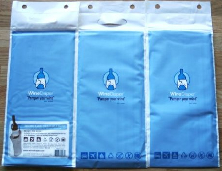 Set of three Idea Mia WineDiaper Padded Absorbent Bags