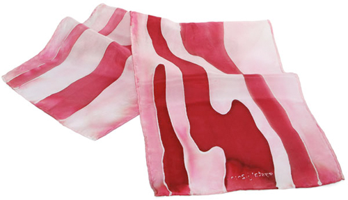 Hand-Painted Silk Bacon Scarf