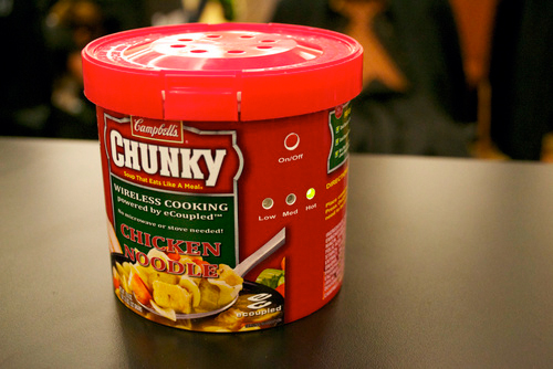 eCoupled wireless technology as seen on a Campbell's soup can at CES 2011.
