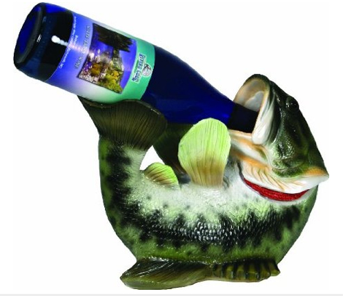 River's Edge Realistic Bass Fish Wine Bottle Holder