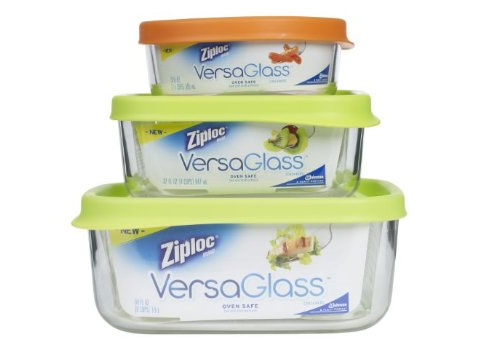 Ziploc VersaGlass Container, Variety Pack, 3-Count