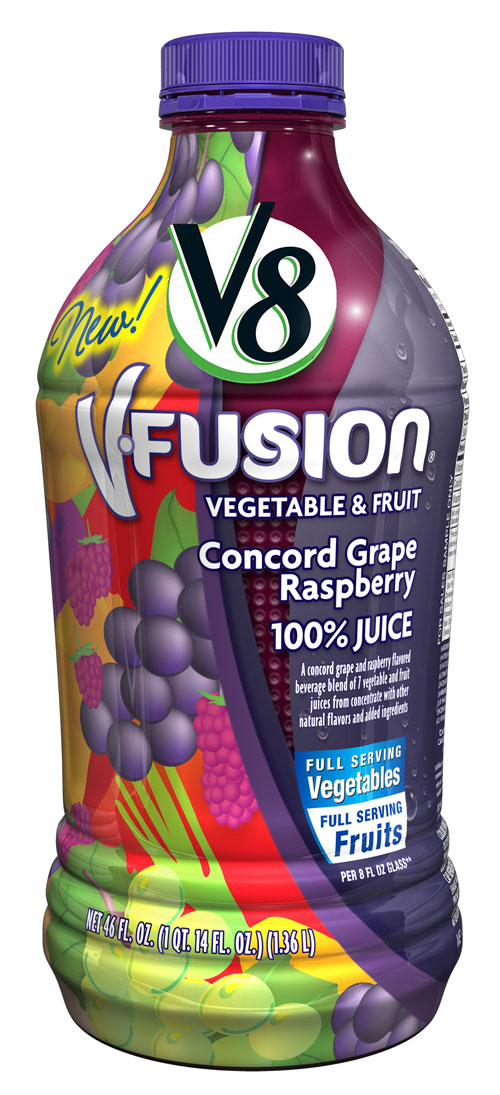 Campbell Soup Company, the maker of V8(R) juices, will help make it even easier for people to increase their daily vegetable servings with the introduction of two new varieties of its V8 V-Fusion(R) vegetable and fruit juice: Concord Grape Raspberry and Concord Grape Raspberry Light