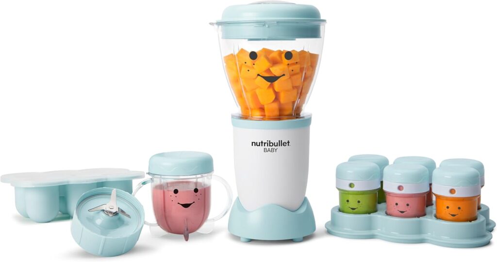 NutriBullet NBY-50100 Baby Complete Food-Making System, 32-Oz, White, Blue, Clear 