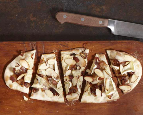 Date, Pancetta and Camembert Flat Bread Pizza