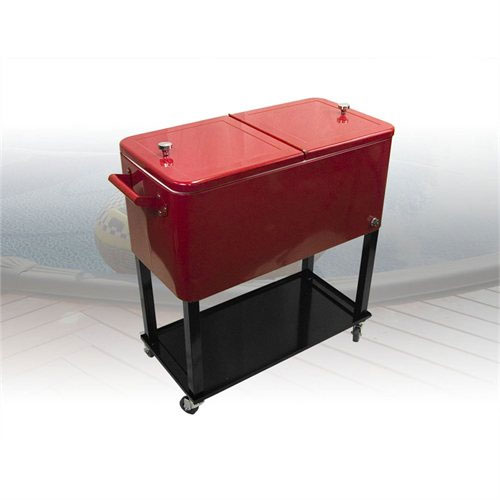 Rolling Outdoor Patio Deck Party Cooler 65 Quart Capacity