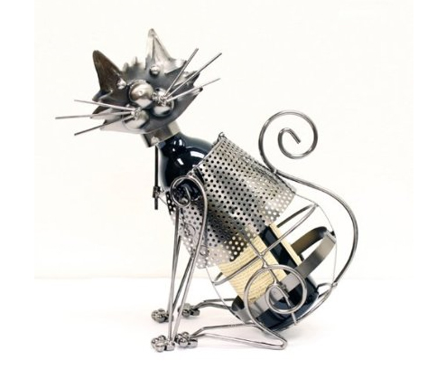 Hand Made Designer Wineholder "Cat Kitten Pet" Wine Holder 94205 by Primo Design Studios 