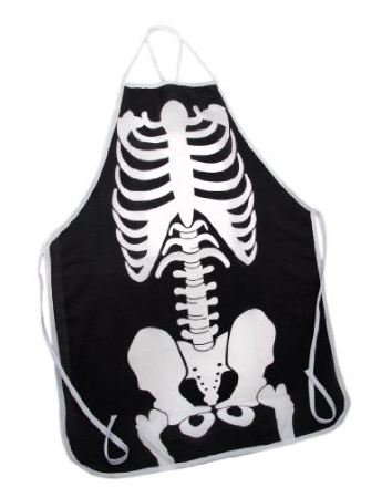 Black / White Skeleton Print Barbecue Apron BBQ Bones