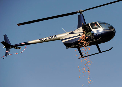 Hot Dogs Dropped From A Helicopter! Credit: David Coates / The Detroit News