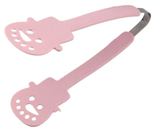 Amico Pink Plastic Cut out Holes Head Food Tong Bread Clamp Serving Tool a.k.a. Snowman Tongs