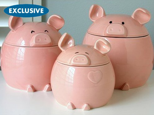 Del Rey 3-pc. This Lil' Piggy Canister Set, Pink