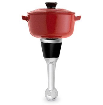 Chef's Red Pot Wine Bottle Stopper 20-455 by Epic Products 