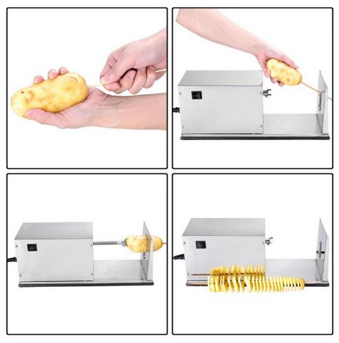 10w Stainless Steel Automatic Food Slicer Cutter Twister Machine