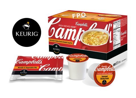 Campbell Soup Co. to make K-cup soup packs that can be made with Green Mountain's Keurig single-serve coffee machines.