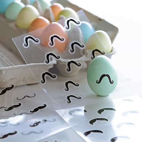 Easter Mustache Egg Decal Tattoos 