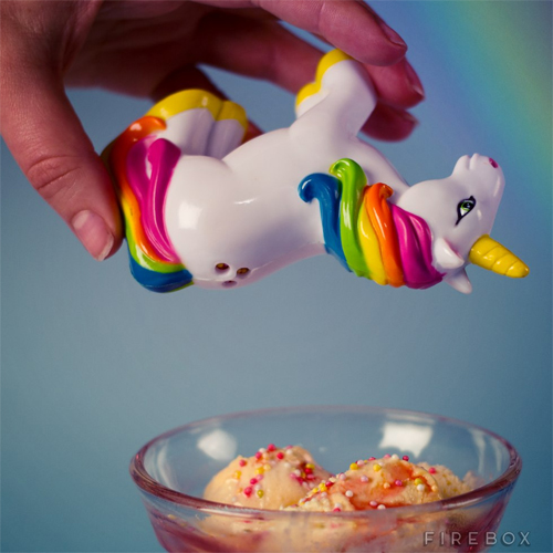 Unicorn Sprinkles Shaker -- rainbows do come from unicorns, just not the part you thought.