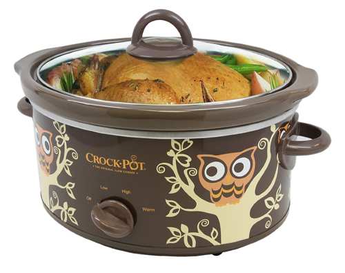 Crock Pot Slow Cooker- Rare Owl Pattern on Oval Pot 4qt