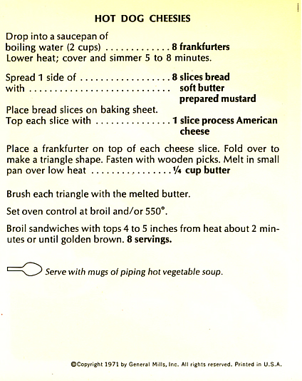 How to: Hot Dog Cheesies from the Betty Crocker Recipe Card Library.
